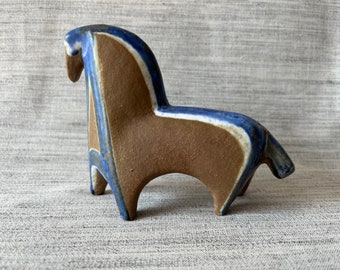 Vintage Lisa Larson Horse (häst) Vibrant BLUE Gustavsberg