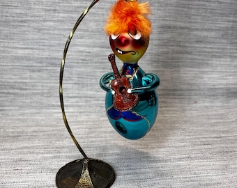 Vintage De Carlini Guitar Player Ornament Italy