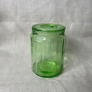 Hazel Atlas Uranium Glass Lidded Canister