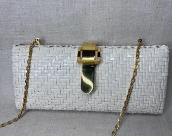 Vintage White Wicker Rodo Convertible Purse