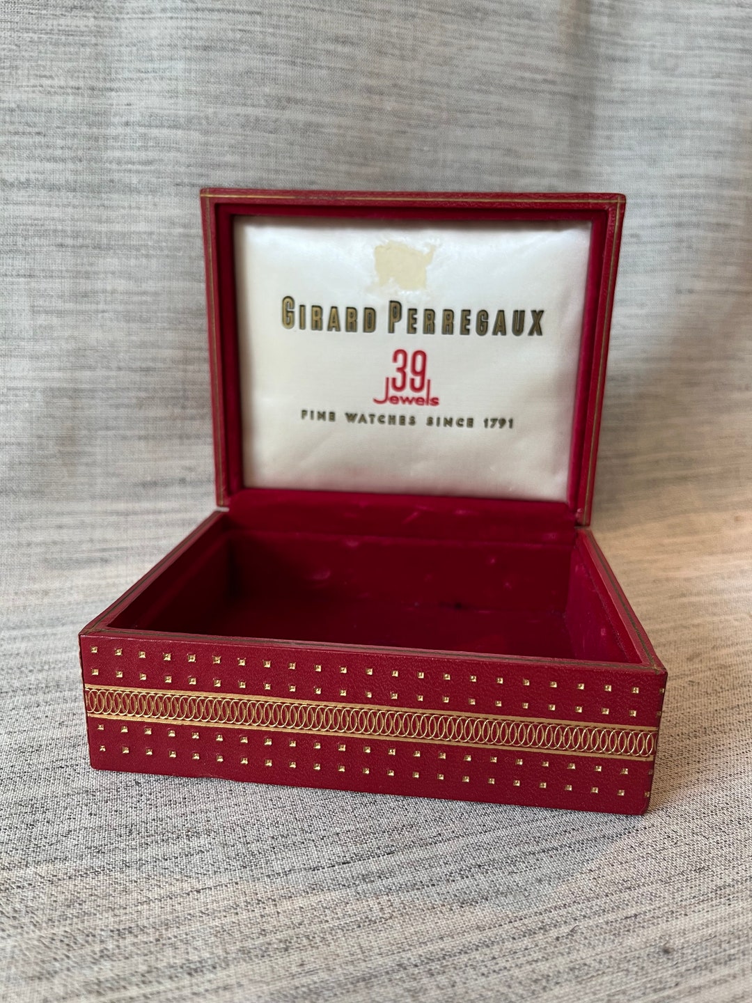 Vintage Girard Perregaux Red Watch Box Etsy