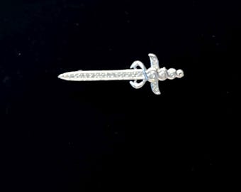 Crown Trifari Sword Rhinestone Brooch