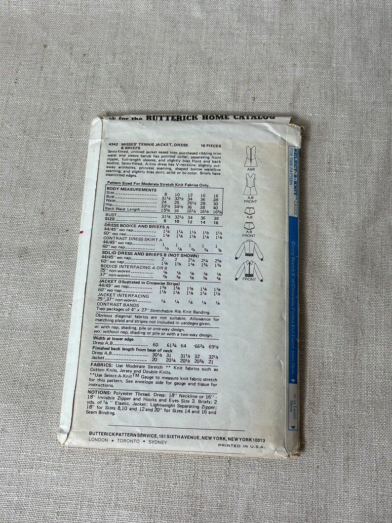 4342 Pattern 70's Chrissie Evert Butterick 4342 Pattern - Etsy