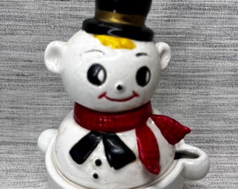 Vintage Shafford Snowman Salt & Pepper with Sugar Bowl