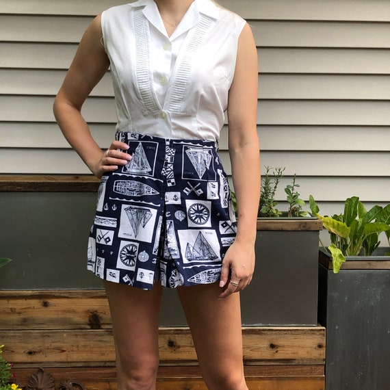 Navy and White Ships Ahoy Vintage Skort - image 1