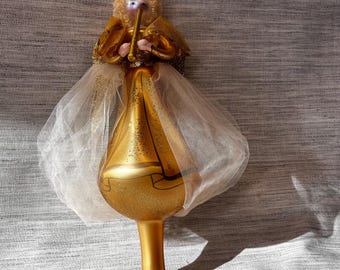 Vintage De Carlini Pink Clown Ornament, Italy