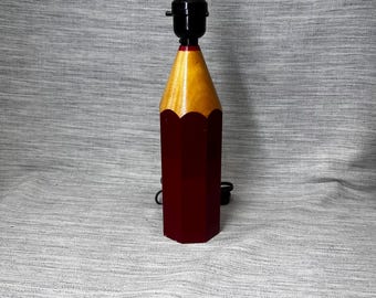 Pop Art Dark Red Pencil Desk / Table Lamp