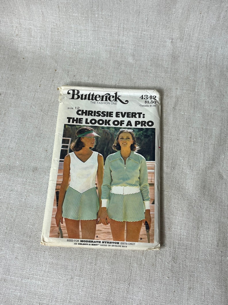 4342 Pattern 70's Chrissie Evert Butterick 4342 Pattern - Etsy