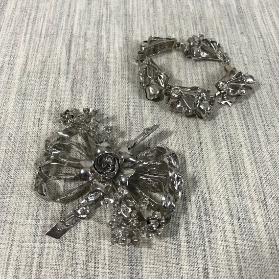 Hobe Sterling Brooch and Bracelet