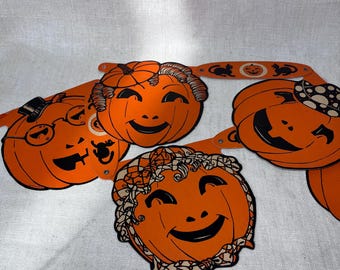 Vintage Die Cut Jack -O-Lantern Garland