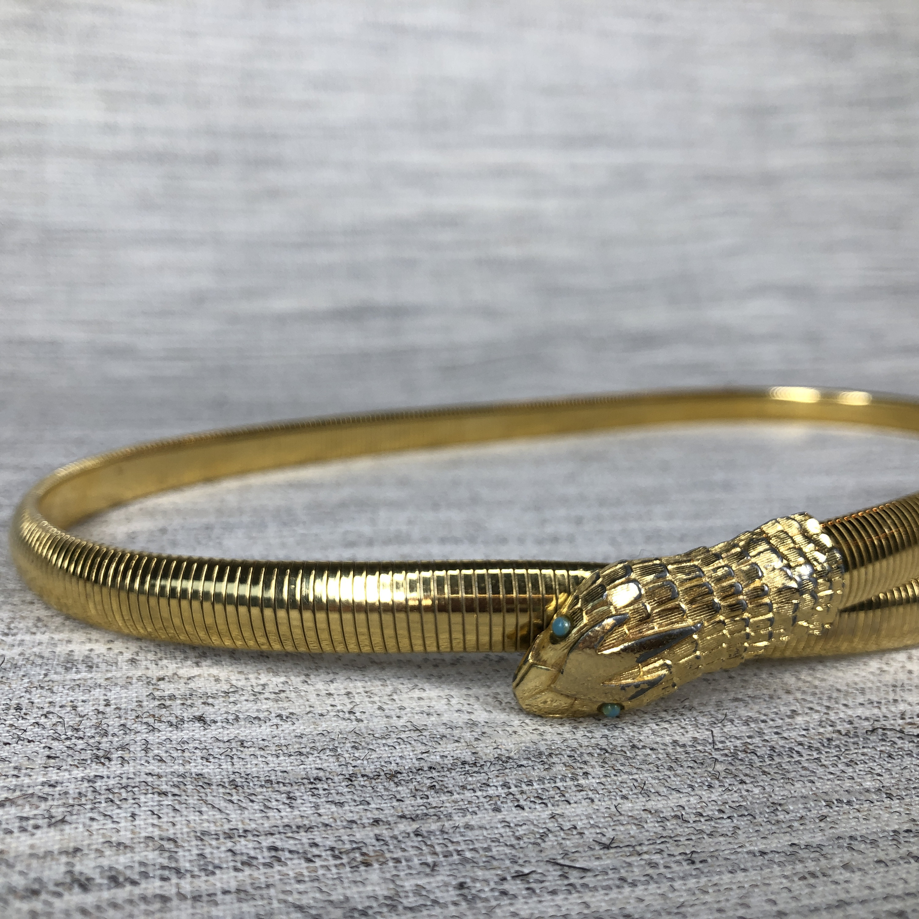 Accessocraft New York Gold Snake Belt with Snake Head and Tail Etsy