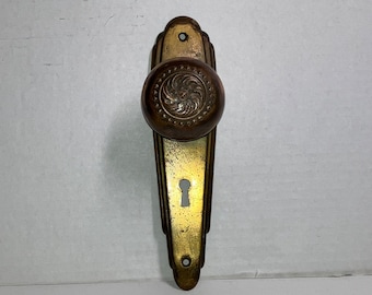 Antique Brass Door Knob and Keyplate Wallhanger