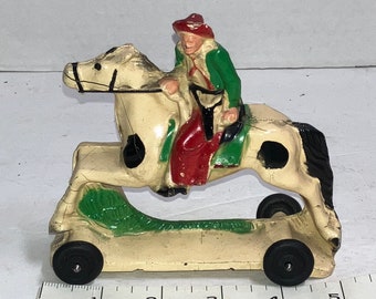 Excellent Vintage Arcor Rubber Cowboy on Horse