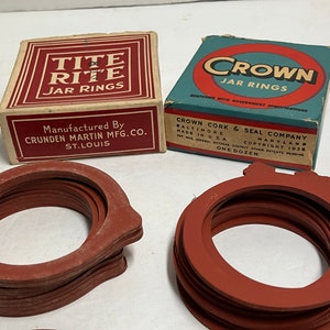 2 Antique Boxes of Tite Rite and Crown Jar Rubbers image 2