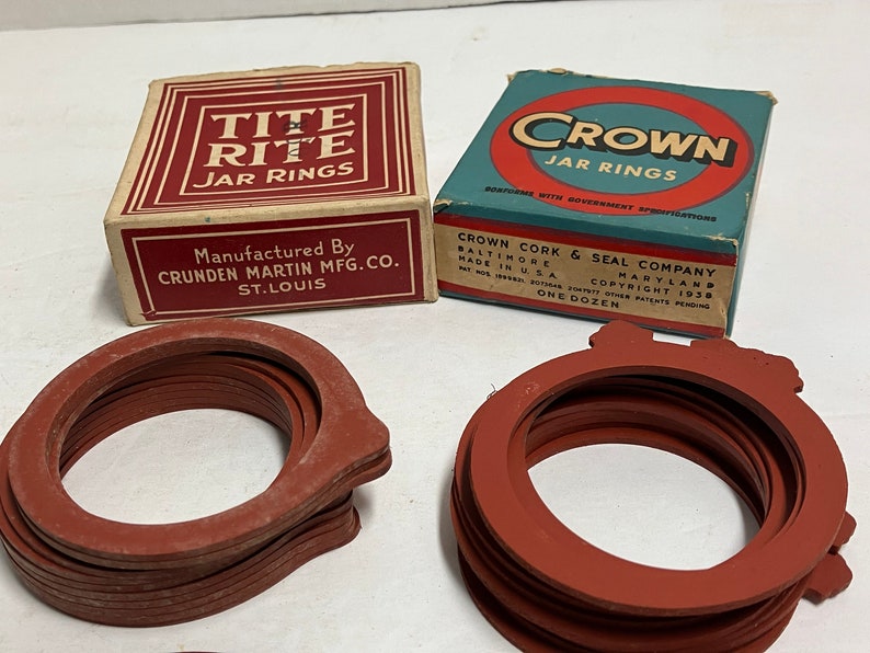 2 Antique Boxes of Tite Rite and Crown Jar Rubbers image 2