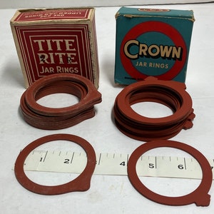 2 Antique Boxes of Tite Rite and Crown Jar Rubbers image 1