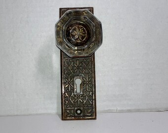 Original Glass Door Knob and Keyplate Wallhanger