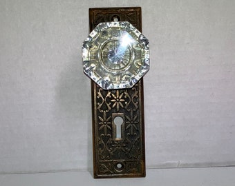 Original Glass Door Knob and Keyplate Wallhanger