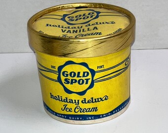 Vintage Empty Gold Spot Ice Cream Container Enid, Oklahoma