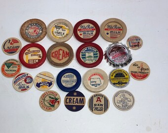 Milk Bottle Caps Lot of 23 Different Ones