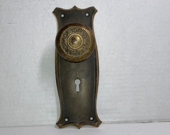 Antique Brass Door Knob and Keyplate Wallhanger