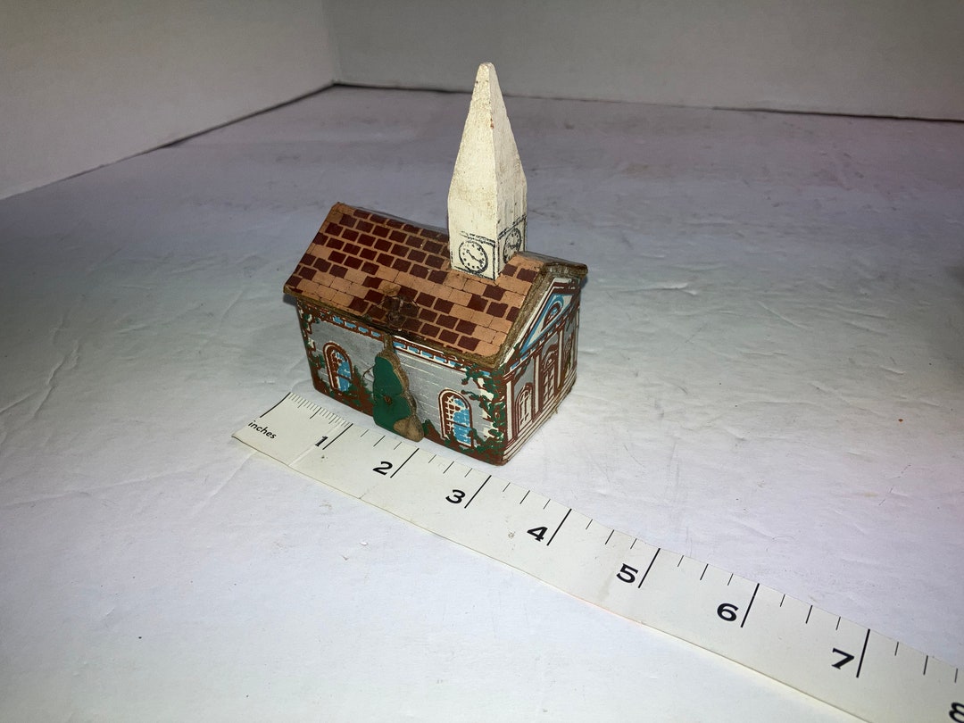 Vintage Small Keystone Wood Church - Etsy