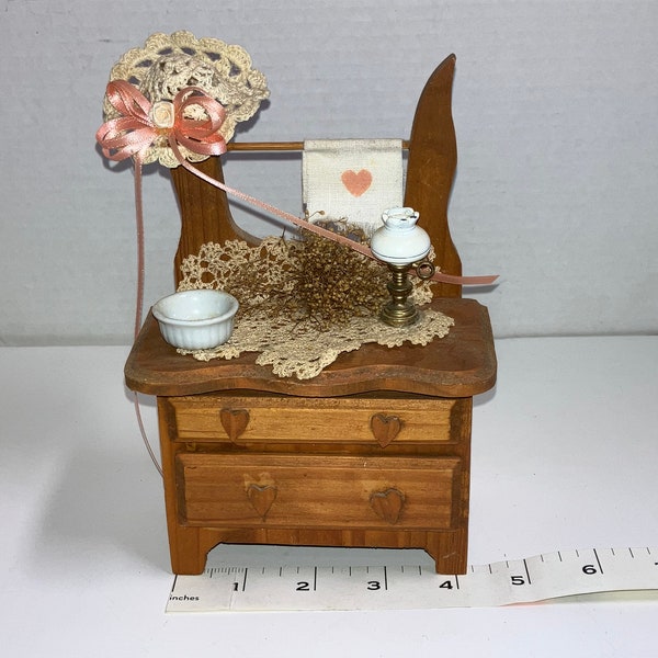 Wood Doll House Washstand or Decoration