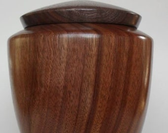 Tranquility Style Black Walnut Urn Hand-Crafted, Signed Original