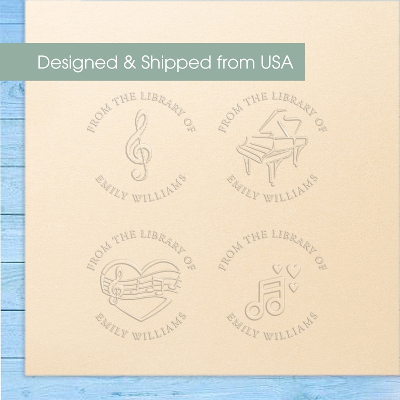 Music Notes Embosser Library Embosser Book Embosser Piano Etsy