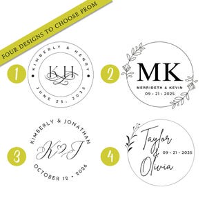Custom Wedding Embosser: Personalized Monogram Initial Seal Stamper for invitation, cards, napkins, stationery