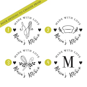 Made With Love Stamp - Custom Bakery Embosser, From the Kitchen Embosser, Wedding Embosser, Sour Dough Business Logo, Personalized Stamp 166
