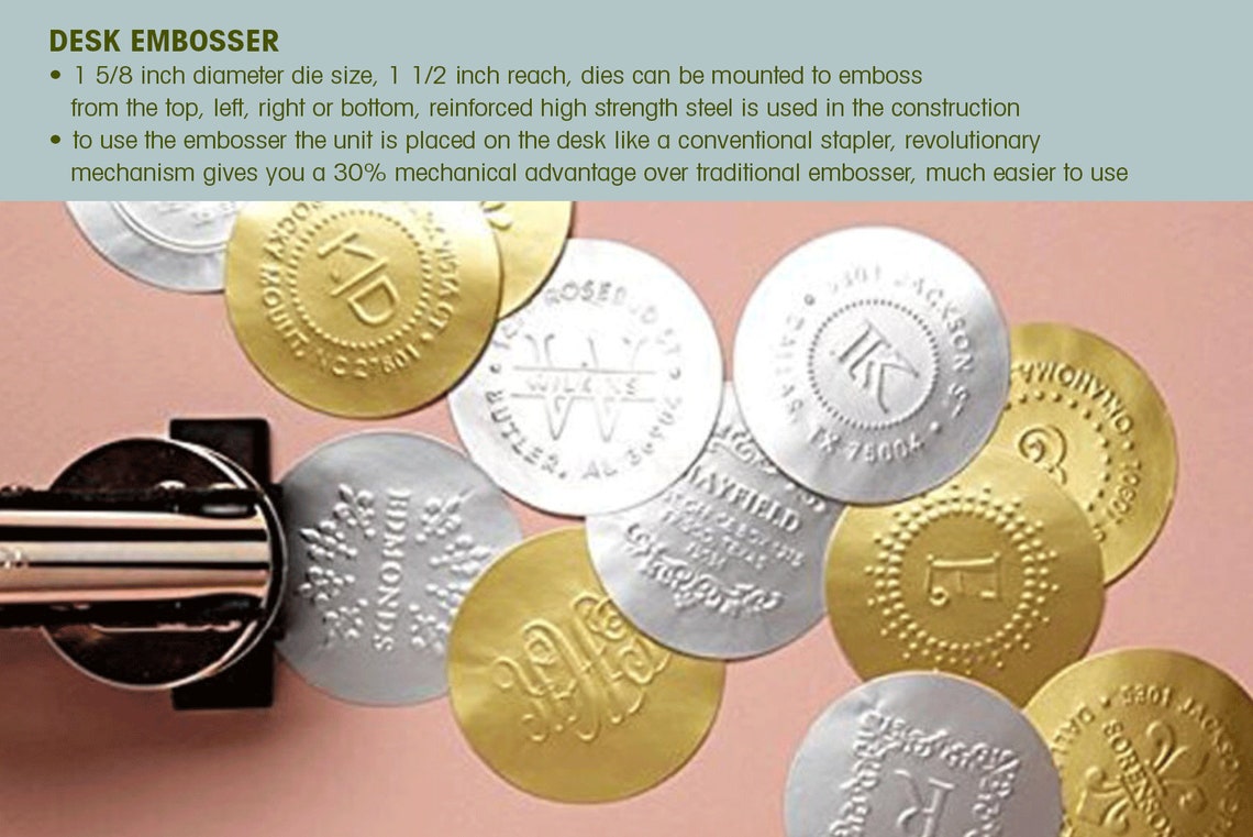 Custom Embosser Logo Embosser Monogram Embosser Wedding Etsy