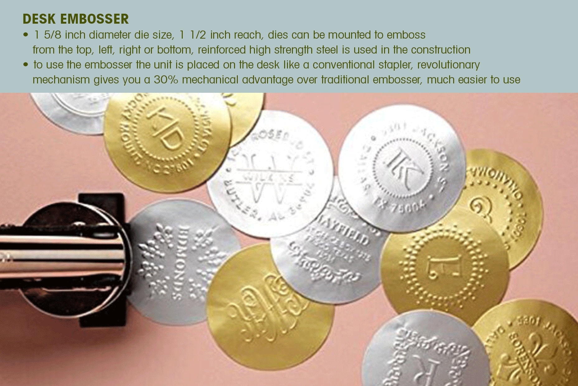 Custom Embosser Logo Embosser Monogram Embosser Wedding Etsy