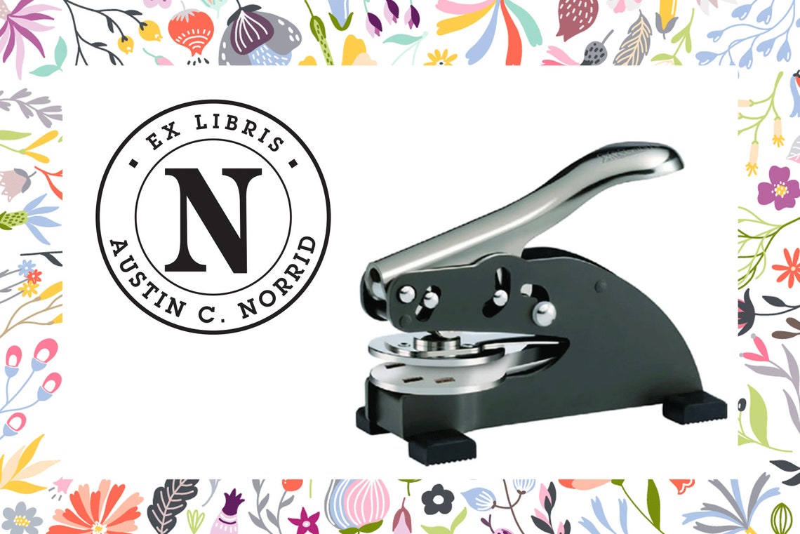Custom Library Embosser Ex Libris Embosser Monogram Etsy