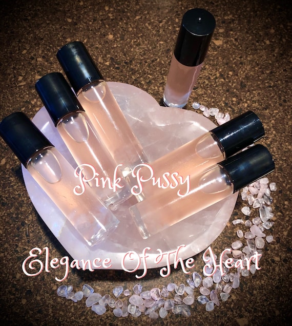 Pink Pussy Cat Perfume Oil With Rose Quartz Crystals Sweet Sexy