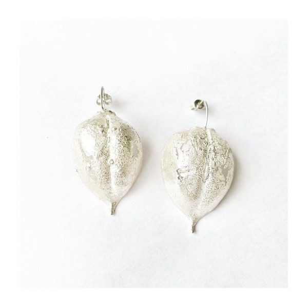 Boucles d'oreilles Seed Pod, Garden of Earthly Delights, Medici Villa Fiesole, Cast, Sterling Silver, Wedding