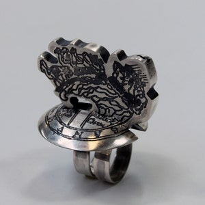 Italo Calvino, Interlocking, Hollow Construction, Marco Polo, Ring set,  in Sterling Silver