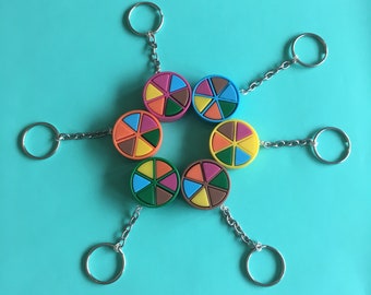 Trivial Pursuit Keyring/Keychain Rainbow Colourful