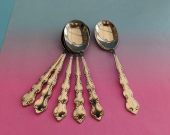 Silver Spoon Set - 6 Tarnished. Vintage. Need some TLC. Brand- Oreida