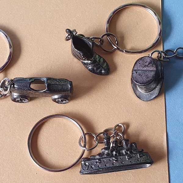 Vintage, Old Monopoly Piece Keychains - Very early version of the game