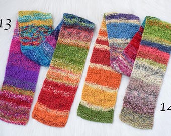 Hand Knit Wool Kids Scarf: Colorful Rainbow Winter Accessory
