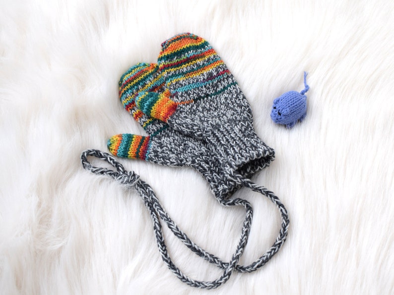 Wool Toddler Gloves Childrens' Mittens in Rainbowgrey Etsy