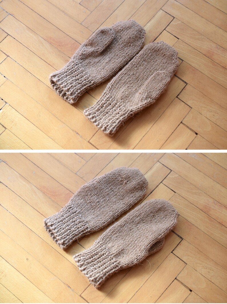 3 to 5 years size ready to ship childrens mittens in sand color Kids alpaca mittens winter accessories natural dyed alpaca