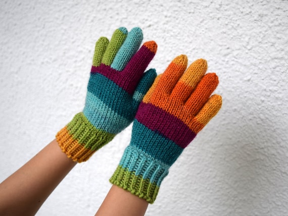 Moufles Enfants Hiver, Gants Tricotés Gants en Laine avec Ficelle