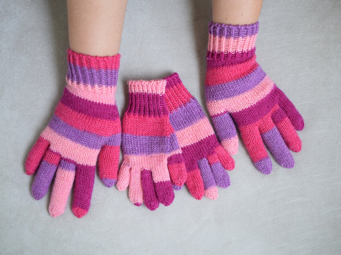 bohemian-striped-wool-gloves-hand-knit-winter-gloves-kids-adult