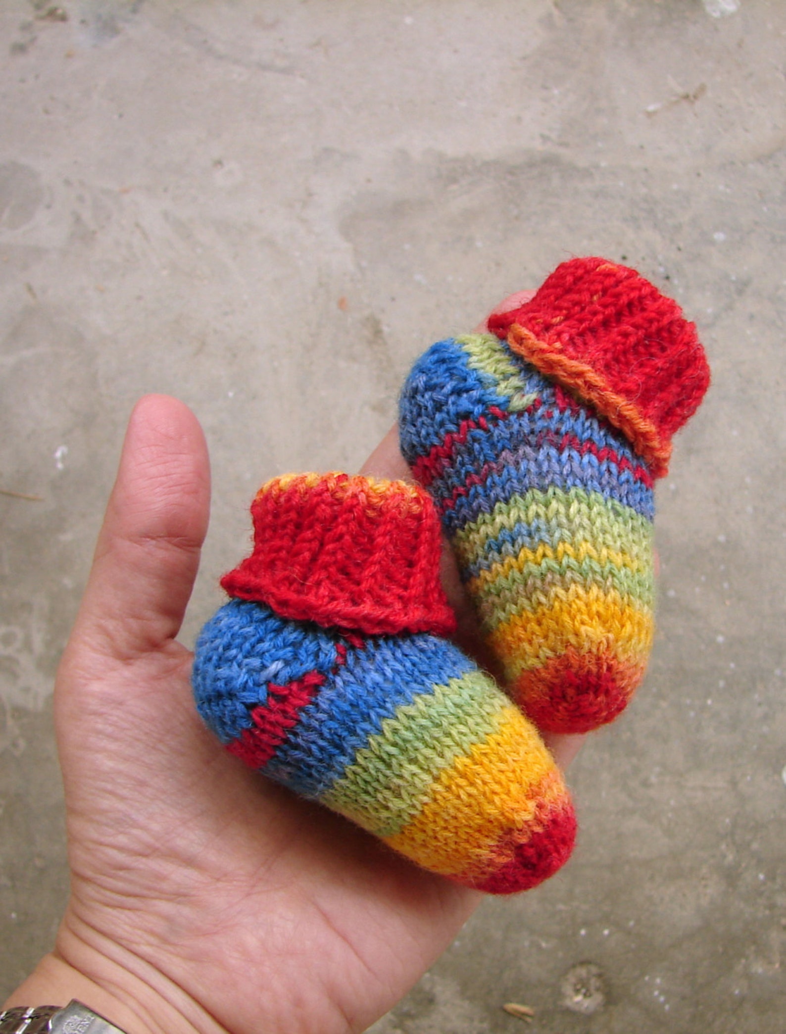 Rainbow Striped Baby Socks Stayon Socks Baby Gift in Red Etsy