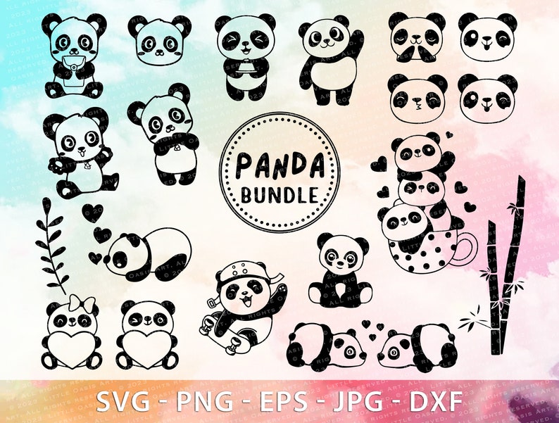 Panda SVG, Panda Bundle Svg, Cute Baby Panda Svg, Cuttable Baby Panda ...