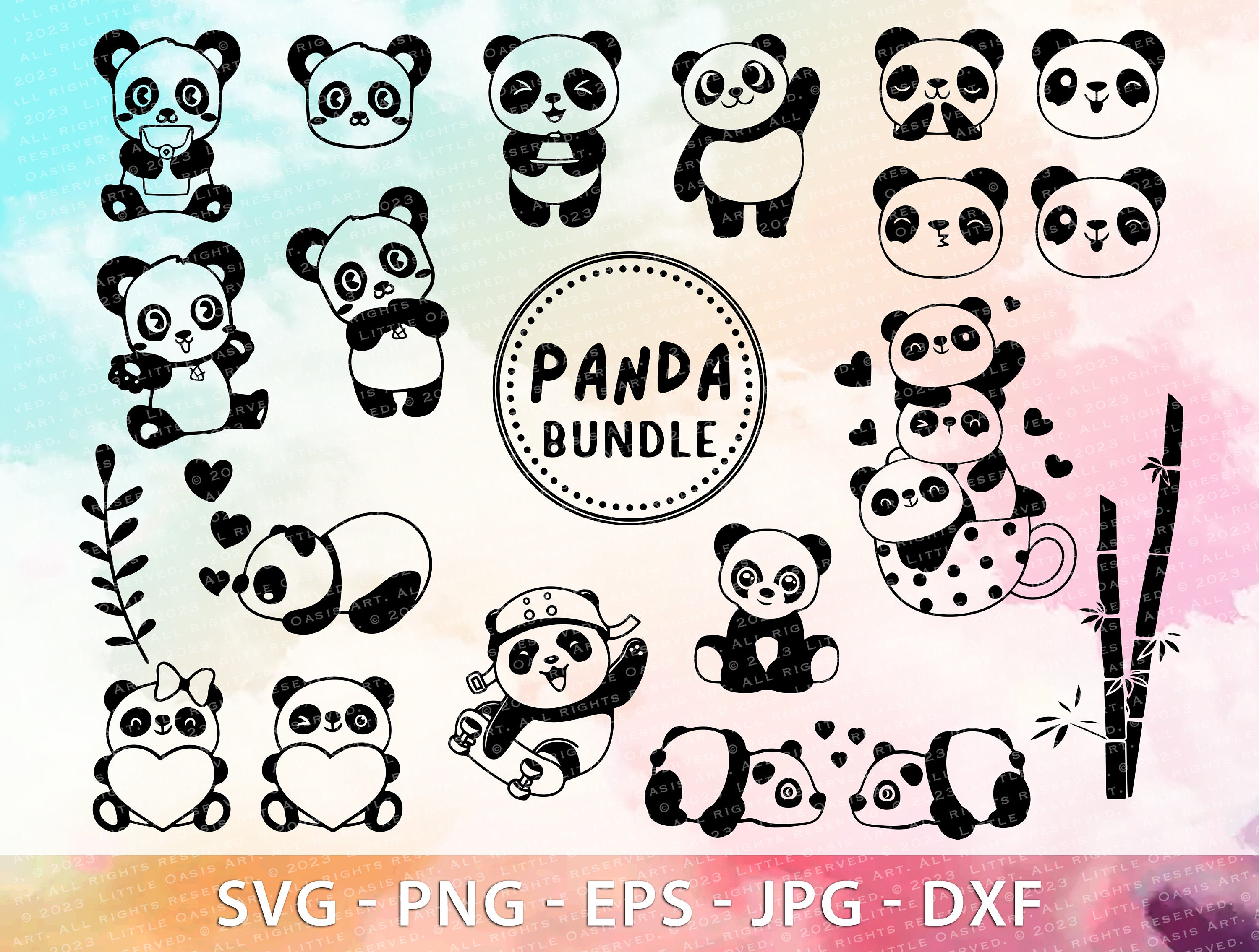 Panda SVG, Panda Bundle Svg, Cute Baby Panda Svg, Cuttable Baby Panda ...