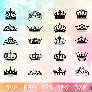 Couronne SVG Bundle, couronne Svg, diadème Svg, reine diadème Svg, princesse diadème Svg, roi couronne svg, couronne royale Svg, fichier de coupe pour Cricut