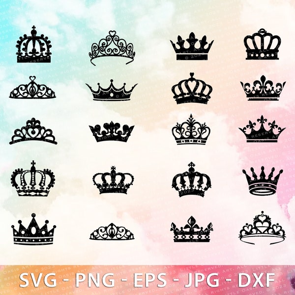 Crown SVG Bundle, Crown Svg, Tiara Svg, Queen Tiara Svg, Princess Tiara Svg, King Crown svg, Royal Crown Svg, Cut File for Cricut